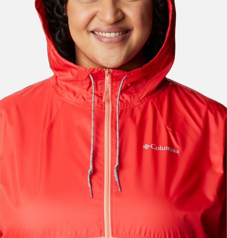 Women's Columbia Flash Forward Windbreaker Jackets Red / Coral | Plus Size CA-PA401